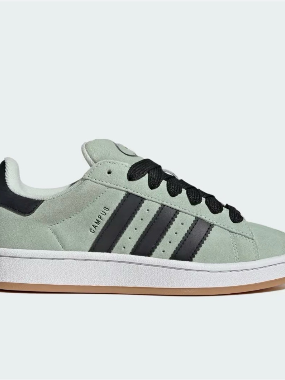 adidas Campus Mint Green and Black Suede Athletic Shoes